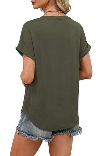 Image of WIHOLL Womens Blouses Spring Tops Short Sleeve Shirts Dressy Casual Summer Vacation Fashion Clothing 2026