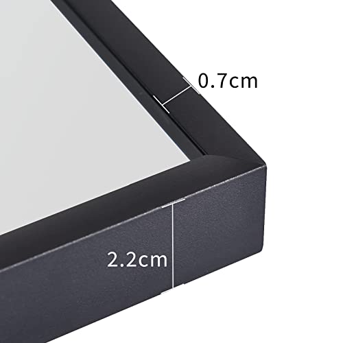 Koonmi Wandspiegel 61 x 91cm met aluminium frame grote rechthoekige badkamerspiegel van HD glas voor slaap-, woon- en badkamer, zwart - Image 6