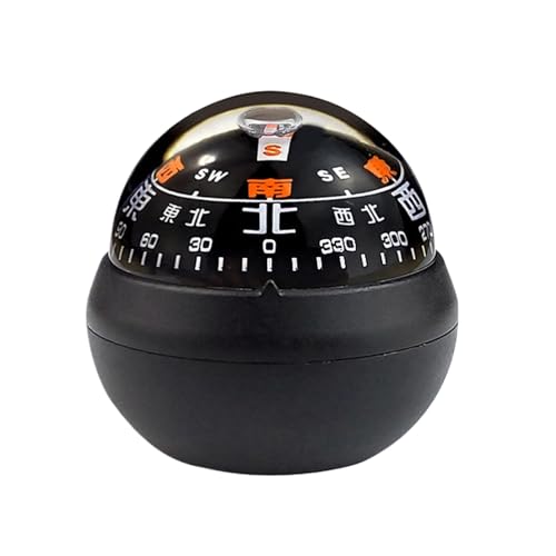 Ball Compass for Car Dashboard, Car Dashboard Compass, Double Dial Compass, 3.3x3.3cm, Navigation Direction Compass, Luminous Car Compass for Dashboard Mount Compass Ball