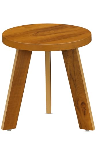Image of SBF Furniture Mini Round Side Table, 30 cm, Matte Finish, Modern Minimalist Design, 3 Angled Legs (Round Yellow)