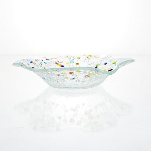 Sospiri Venezia, Medium Murano Glass Flower Bowl Decorated by Hand. Home Ornament - Image 4