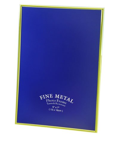 Thin Shiny Brass Plated Steel Photo/Picture Frame That Holds a 2.5x3.5 Picture/Photo