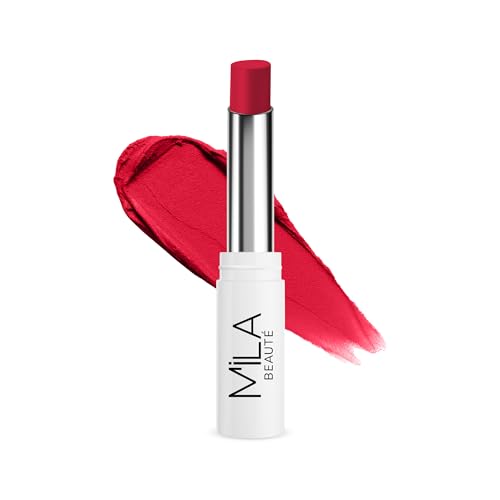 Image of Mila Beaute 24 Hrs Locked In Lips Transfer Proof Lipstick | Enriched With Mango Seed Butter & Hyaluronic Acid | Transfer Proof Formula with Velvety Texture | Smudge Proof & Highly Pigmented | Shade - (Fresh Rose, 3.2g)