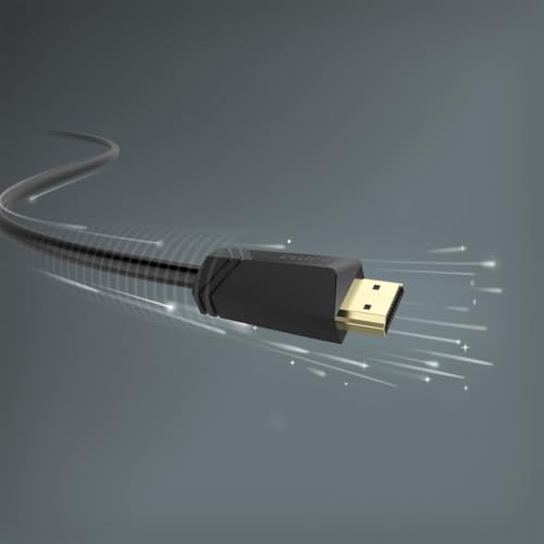 Cable HDMI con conectores dorados y blindaje de alta velocidad 4K 5