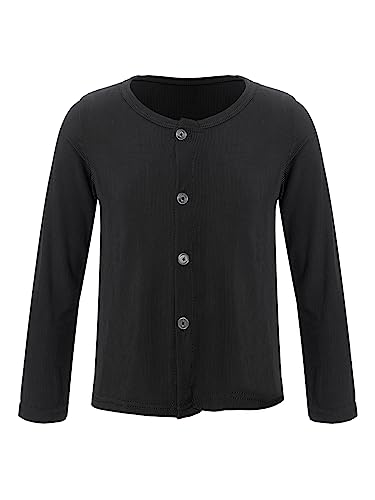 TTAO Girls Cardigan Sweaters Crewneck School Uniforms Button Long Sleeve Knit Tops Coat Top Winter Jackets for Kids