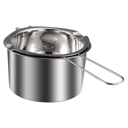 WRITWAA Chocolatera de Acero Inoxidable Mango Ergonómico para Baño María, Olla Doble Caldera para Derretir Chocolate y Cera en Cocina Profesional