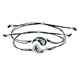 Ciieeo Pulsera de Creativa Diseño Yin Yang y Ba Gua, Cadena de Muñeca de Aleación Resistente, Set 1 Pulsera Conmemorativa para Amigos o Novios, Joyas Originales para Obsequio