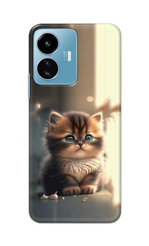 Image of PRINTFIDAA Plastic Printed Hard Back Cover Case For Vivo Iqoo Z6 Lite 5G | Vivo Y77 5G Back Cover (Cute Cat) -112, Multi