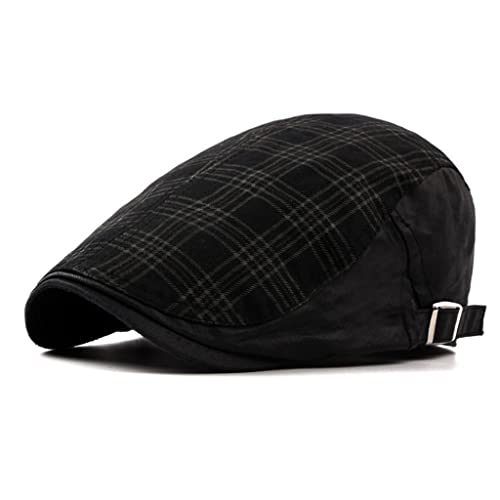 Casquette newsboy d'été anti-soleil - Casquette plate respirante en coton patchwork homme