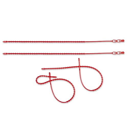 Preisvergleich Produktbild MASHPAPER 100er Pack Wiederverwendbare Rote Kabelbinder - 500mm Blitzbinder Rasterschlaufen, Robust & Vielseitig