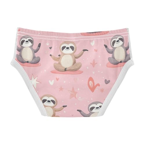 Wusikd Cute Sloths Doing Yoga Pink Heart Boys' Underwear Cotton Boys Briefs Soft Toddler Underwear 2T2