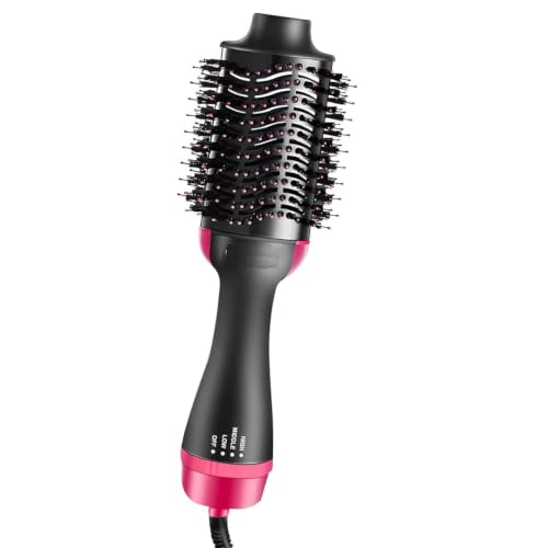 Image of One Step Hair Dryer & Curler Hot Air Brush, 110 Watt Styling Tool, Dries Styles Smooths Hair, Frizz-Free Finish, Boosts Hair Volume, Multiple Heat Settings for Wom