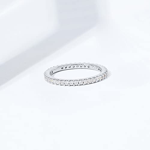 Amazon Essentials Rhodium Plated Single Row Pave Stackable Eternity Ring Size4