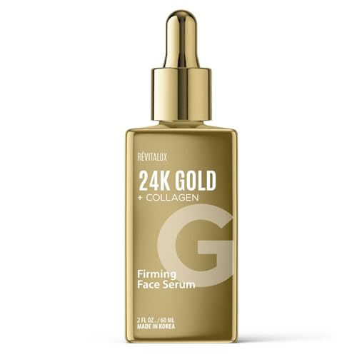 RevitaLux 24K Gold & Collagen Serum - Anti-Aging, Skin Firming, Deep Moisturizing, Radiant Skin - Dermatologist Tested, Clean Beauty, Cruelty-Free Korean Skin Care for All Skin Types - 2 fl. oz