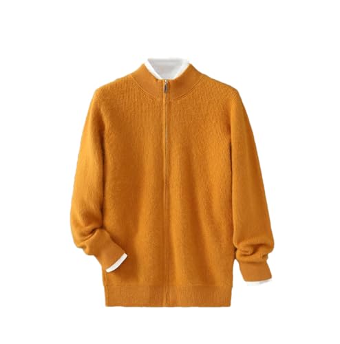 Men's Business Casual Long Sleeve Loose Cashmere Zipper Cardigan Sweater