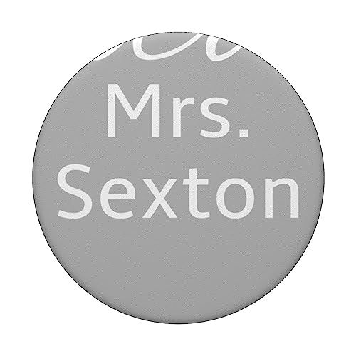 Mrs. SEXTON personalized engagment announcment PopSockets Swappable PopGrip, Black - Image 3