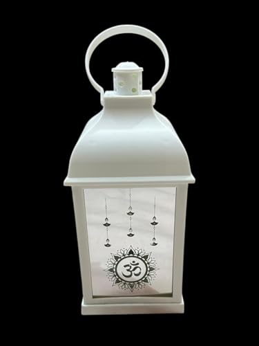 Image of Antique LED Mandir Lantern Hurricane Lamp - Flameless & Smokeless Acrylic Tent Light, Wall Hanging Candle Holder for Home, Living Room, Camping Decor (Yellow) | Popo Toys