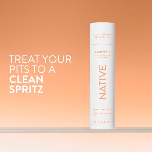 Image of Native Deodorant & Body Spray, Sweet Peach & Nectar, 72-Hour Odor Protection for Underarms & Body, Aluminum Free, Quick Drying, 3.5 oz