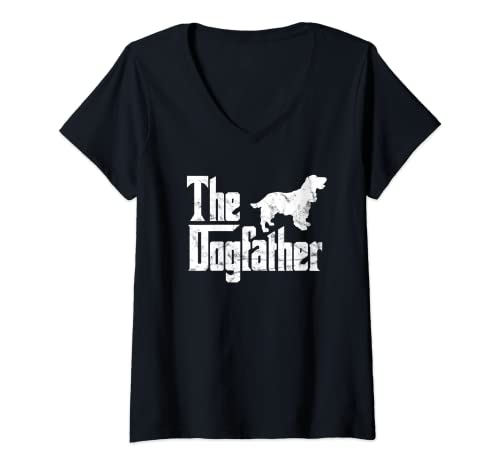 Donna Cocker Spaniel The Dogfather Funny Dog Owner Maglietta con Collo a V