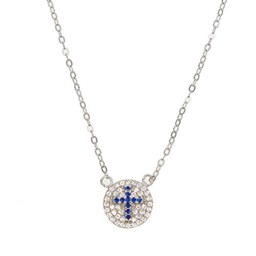 Collier ras du cou femme argent 925 Feng Shui chaîne fine avec pendentif croix minimaliste