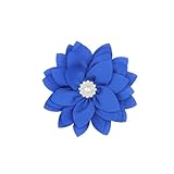 Elegant Flower Brooch Pin for Women Girls Crystal Lotus Brooch Lapel Pins Red/White/Pink/Black/Hot Pink/Violet Brooch Wedding Party Dance Banquet Dress Suit Ceremony Clothes Accessories Jewelry Gifts (Royal Blue)