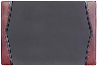 Dacasso Pad with Side Rails Luxury Leather Blotter for Writing-Executive Desk Surface Protector, 25.5 x 17.25, Burgundy
