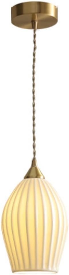 MARURY All Copper Ceramics Pendant Light Modern Single Head Ceramics Chandeliers White Shade Hanging Light for Living Room, Kitchen Island, Hotel,Study Room