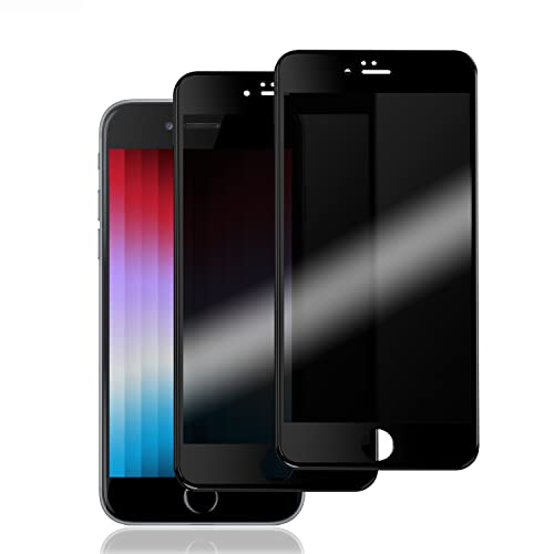 【覗き見防止】 iPhoneSE2 iPhoneSE3 用 ガラスフィルム 覗き見防止 iphoneSE 第2世代 / 第3世代 液晶保護 フィルム のぞき見防止 強化ガラス のぞき見 【指紋防止/気泡ゼロ/干渉しない/貼り付け簡単/2枚セット】