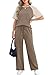 WIHOLL Vacation Outfits for Women 2 Piece Set Summer Airport Travel Outfits Resort Wear for Women 2026 Cruise Essentials Beach Vacation Clothes Spring Fashion Clothing Airplane Coffee M