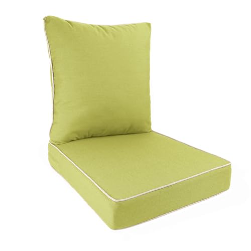 Austin Horn Classics Sunbrella Deep Seat Patio Cushion Set (Seat and Back), with Contrast Cord (Kiwi) by Austin Horn Classics - Used condition - US$74.37