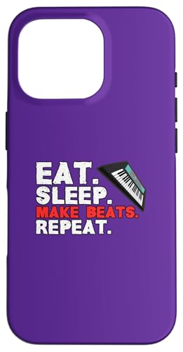 Eat Sleep Make Beats Repeat - �I�[�f�B�I�v���f���[�T�[ �ʔ��� �X�}�z�P�[�X iPhone 16 Pro �p