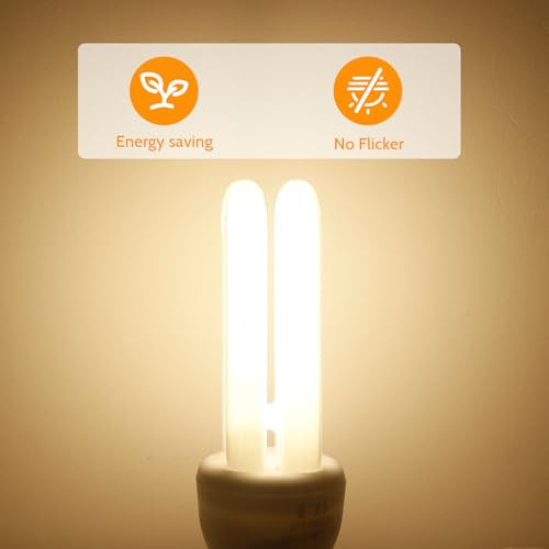 Akynite E27 Energy Saving Bulb 11W, Warm White 2700k, E27 Edison Screw Fitting, 2U CFL Low Energy Light Bulbs, ES Compact Fluorescent Stick Bulbs, AC 220V, not dimmable, 2pcs - Image 5