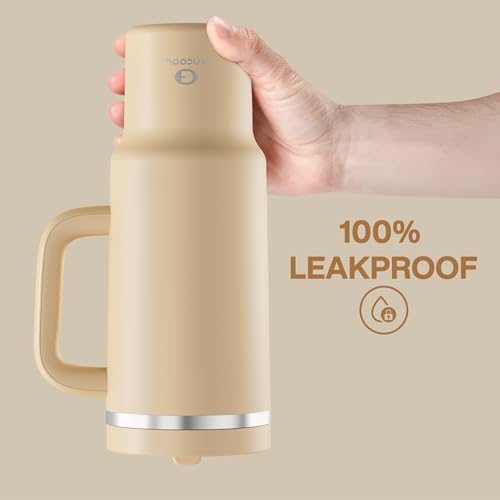 Image of ENCOOL 40 oz Tumbler with Handle and Straw: Stainless Steel Insulated Tumbler Keeps Cold for 24 Hours, Leakproof Travel Cup Fits in Cup Holder and BPA-Free, Indian Khaki