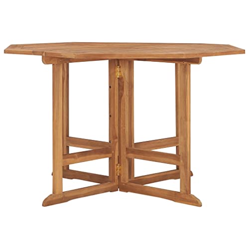 Table pliable teck massif 110 x 110 cm : structure robuste extérieure durable - 3