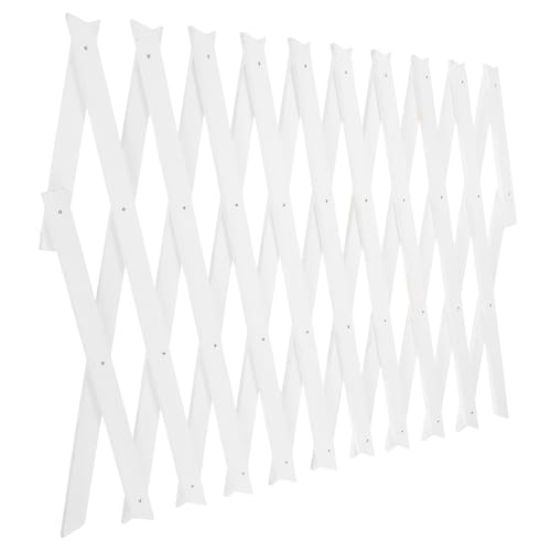 DECOMELODY Adjustable Telescopic Wooden Garden Trellis Fence Panel for Climbing Plants Indoor Outdoor Wall-mounted Lattice with Elegant Finish Space-saving Expandable Plant Support Decor