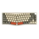 AKS068 ゲーミングキーボード アリスレイアウト 68キーアンチゴーストキー Gasket構造 ホットスワップ可能 人間工学 南向きのRGBバックライト 両側RGBライトPBTキーキャップ Type-C有線 Windows Vista/XP/7/8/10/11、Mac対応 (gray)