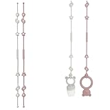 【年間1万セット以上販売】 おしゃぶりホルダー おもちゃホルダー ２本セット【現役ママ看護師も推薦】 落下・紛失防止に便利なトイホルダー シリコン おもちゃストラップ ベビーカーストラップ 人気 清潔 くすみカラー 女の子 男の子 ichiiroキッズ＆ベビー公式(シェルデザイン, ピンク×ライトグレー)