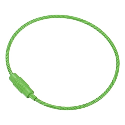 Fil porte-clé câble boucle acier titane vert lot de 15 PATIKIL