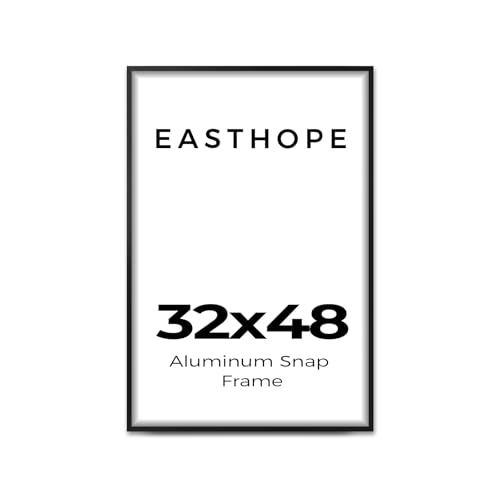 Easthope 32x48 Coating Aluminum Poster Frame Black Snap Frames Front-loading Frame Vertical & Horizontal Wall Hanging Frame for Pictures & Art Prints (1 Pack)