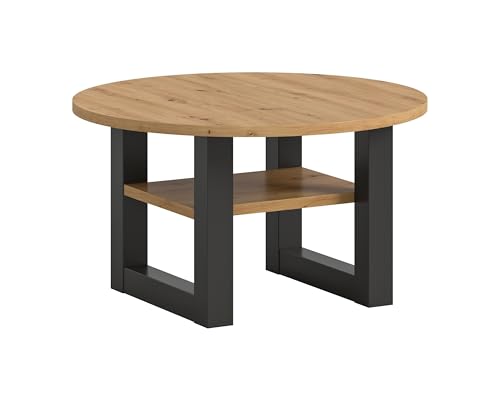 möbelando Couchtisch >Seattle< in grau Nachbildung Artisan Eiche Esszimmer, Wohnzimmer, Jugendzimmer Tischplatte umlaufend mit 1,3 mm ABS-Kante zum Plattendekor 75x42x75 (BxHxT)