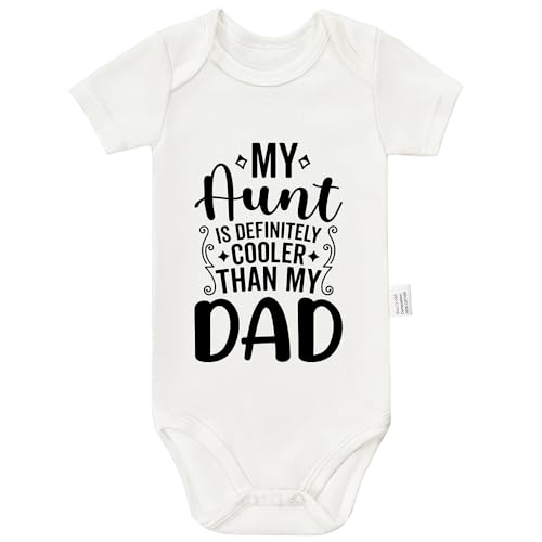 My Aunt is Definitely Cooler Than My Dad Bodysuits, Boy Girl Newborn Cotton Short Sleeve Jumpsuit Outfits 0-24 Months