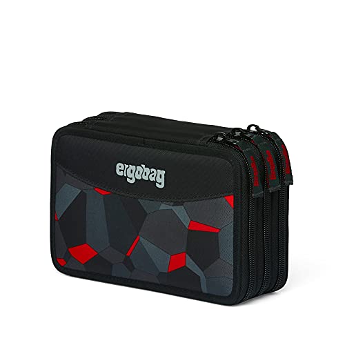 ergobag Maxi-Mäppchen Set 40-Teilig, Lyra Bunt- und Filzstifte, Kleingeld Fach, Lineal, Schere TaekBärdo - Grau Cover