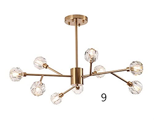 Lustres de luxe en cristal postmoderne plafonnier suspendu LED multi-têtes