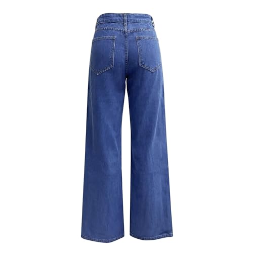 Womans Wide Leg Trousers Pants Cute Petite High Waisted Straight Leg Jeans Baggy Trendy Boyfriend Jeans with Pockets2
