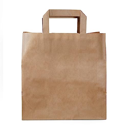 Commerline Papiertüten 250 Stück, Braun, 26+17x25 cm...