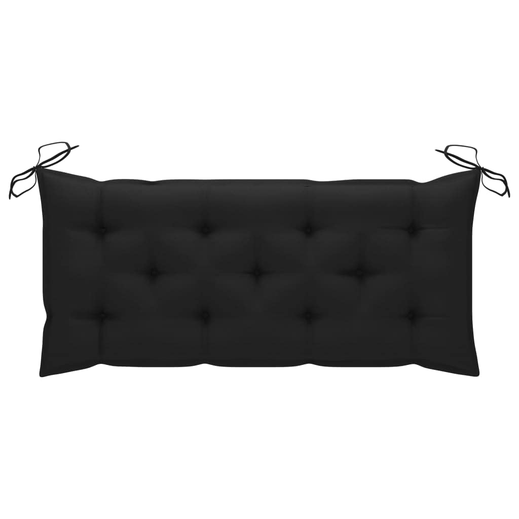 Cuscino per dondolo Hollywood, per panca da giardino, altalena Hollywood, cuscino di ricambio, per interni ed esterni, in tessuto nero, 120 cm