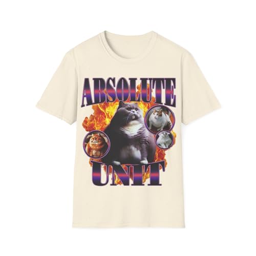 T-shirt graphique chat absolute unit imprimé bootleg vintage coupe unisexe