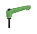 Kipp 06610-3A386X40 Plastic Adjustable Handle with 5/16-18" External Thread,"Novo Grip" Style, Steel Components, Inch, 40 mm Screw Length, Size 3, Signal Green Color