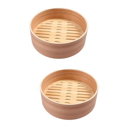Cabilock 2 Pz piroscafo in legno di pino bianco vaporiera bamboo vaporiera in bamboo utensili da cucina in acciaio inossidabile vaporiere per alimenti pentola a vapore piroscafo di bambù