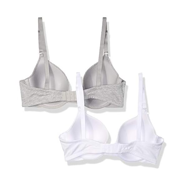 Fruit-of-the-Loom-Womens-Lightly-Lined-Underwire-T-Shirt-Bra-2-Pack Fruit of the Loom Women's 2-Pack T-Shirt Bra, Heather Grey/White, 38DDD